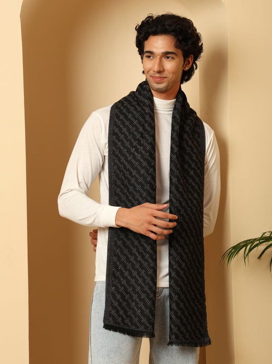 Men’s Warm Woollen Muffler for Winters - Black