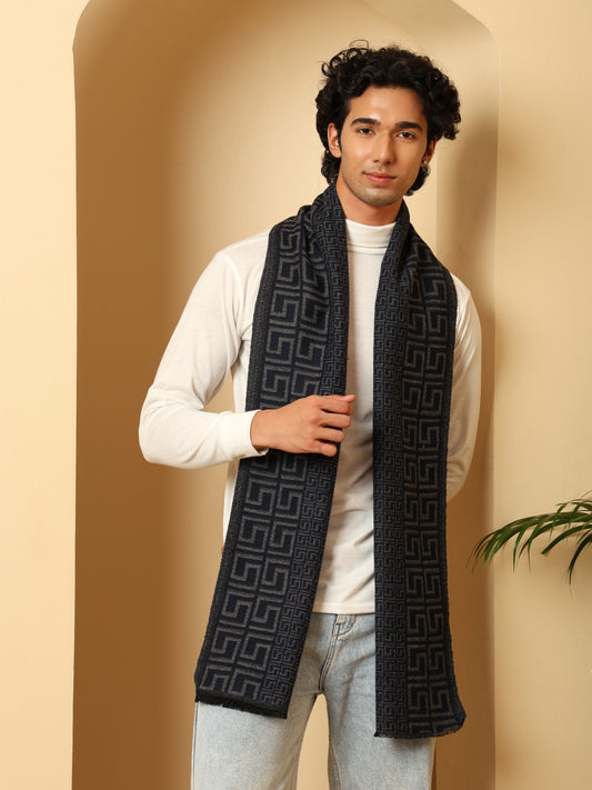 Men’s Warm Woollen Muffler for Winters - Blue