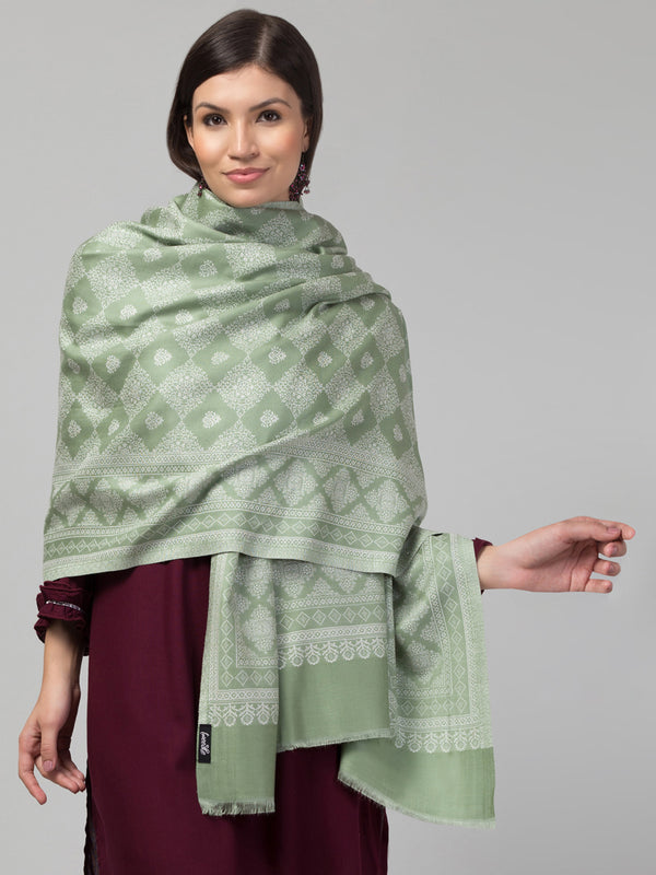 Fusion Design Woven Shawl - Green