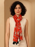 Pure cotton summer scarf orange