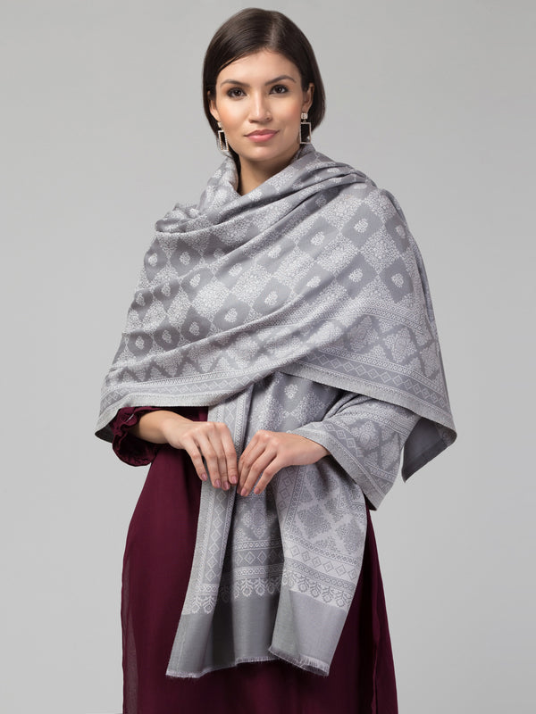 Fusion Design Woven Shawl - Grey