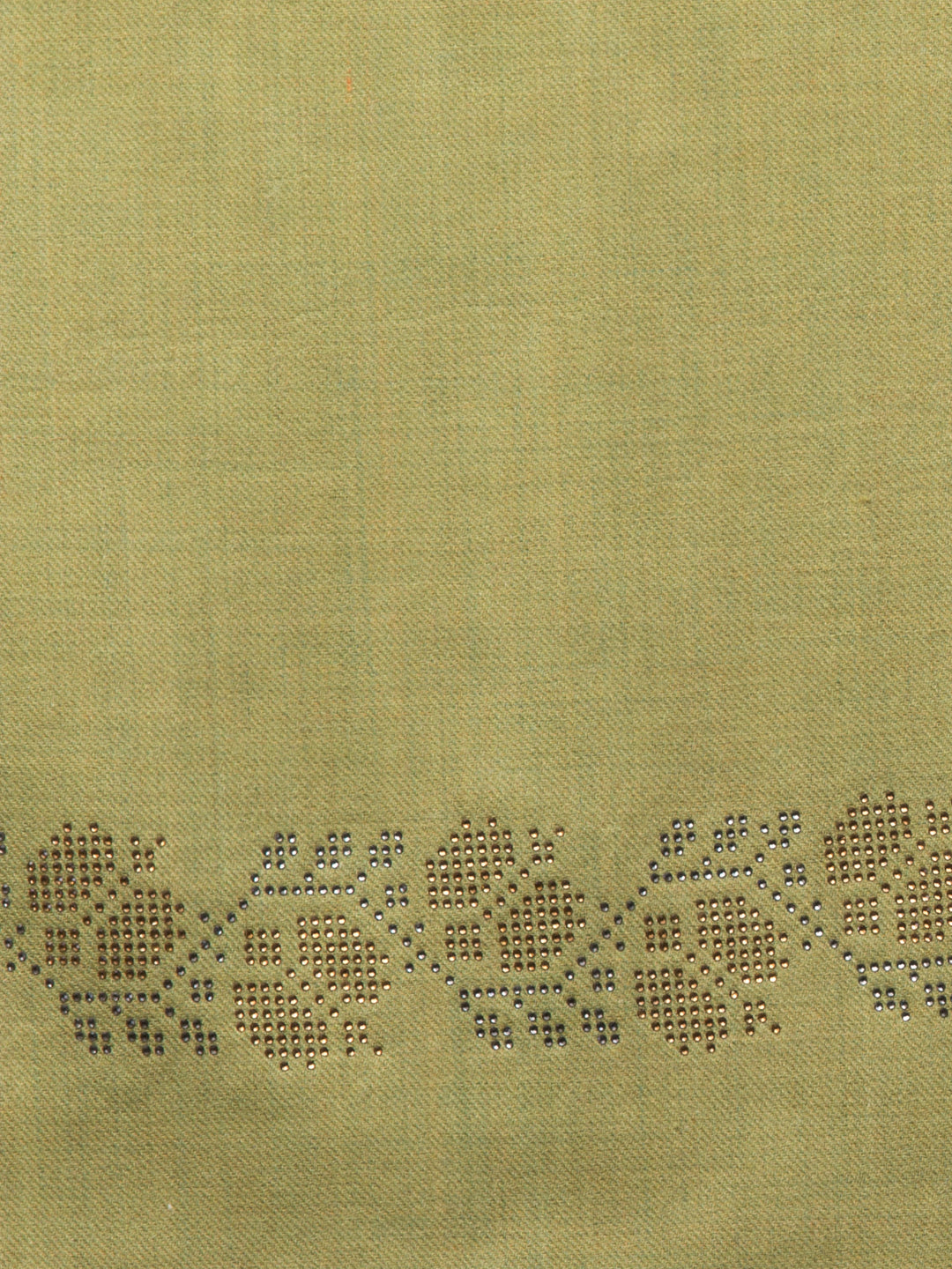 Fine Wool Crystal/Stone Work Stole for Winters - Green