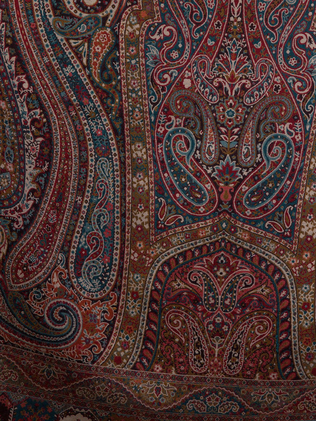 Jacquard Weave, Paisley Design, Faux Pashmina Shawl - Black