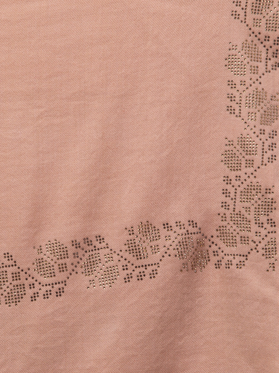 Fine Wool Crystal/Stone Work Stole for Winters - Beige