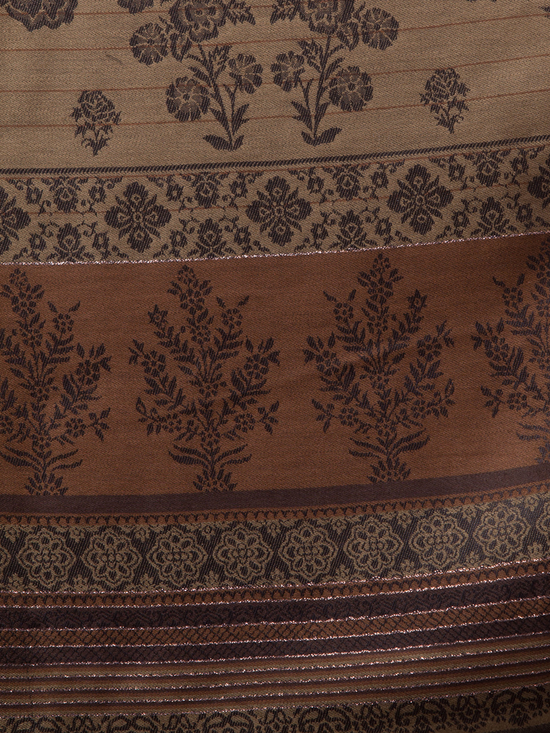 Reversible Fusion, Floral Design Shawl for Winter - Black