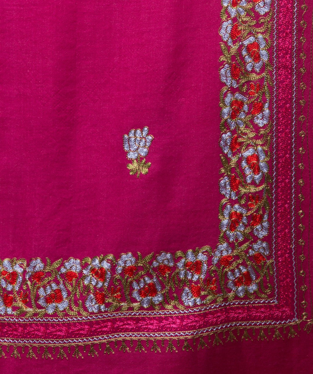 Tweedle Women’s Gulbahaar Aari Embroidery Stole/ Scarf - Rose (Size-28x80)