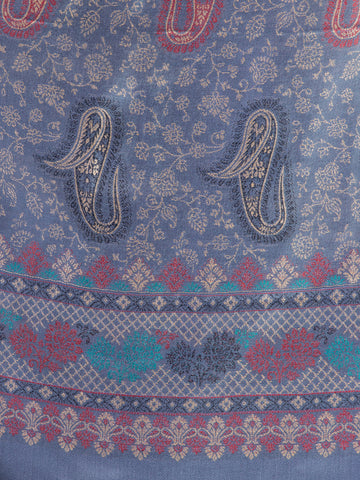 Tweedle Paisley Kani Shawl for Men - Navy Blue, Size - 28 x 80 inches