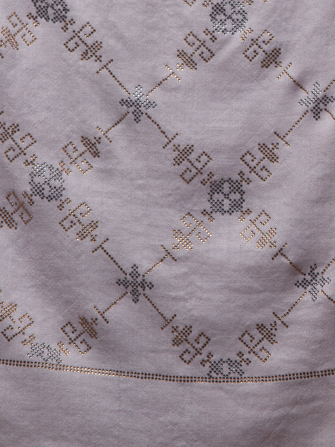 Fine Wool Crystal / Stone Work Stole - Grey