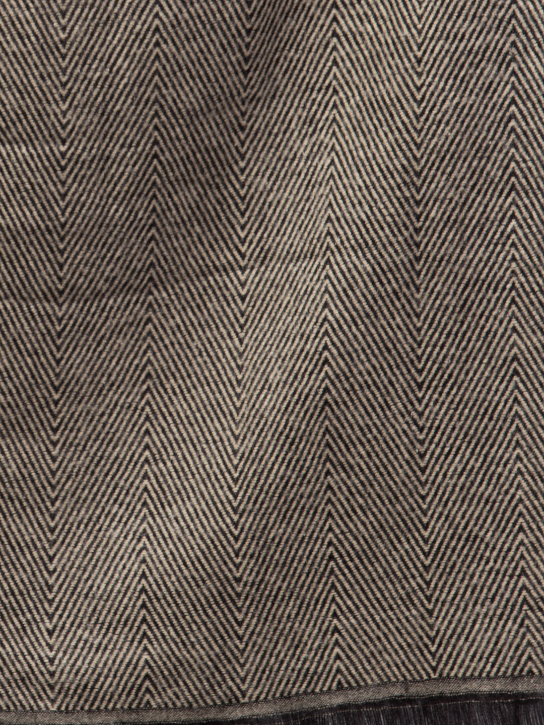 Tweedle Heringbone Design Super Soft Woolen Stole / Scarf for Women - Black (28 x 80 inches)