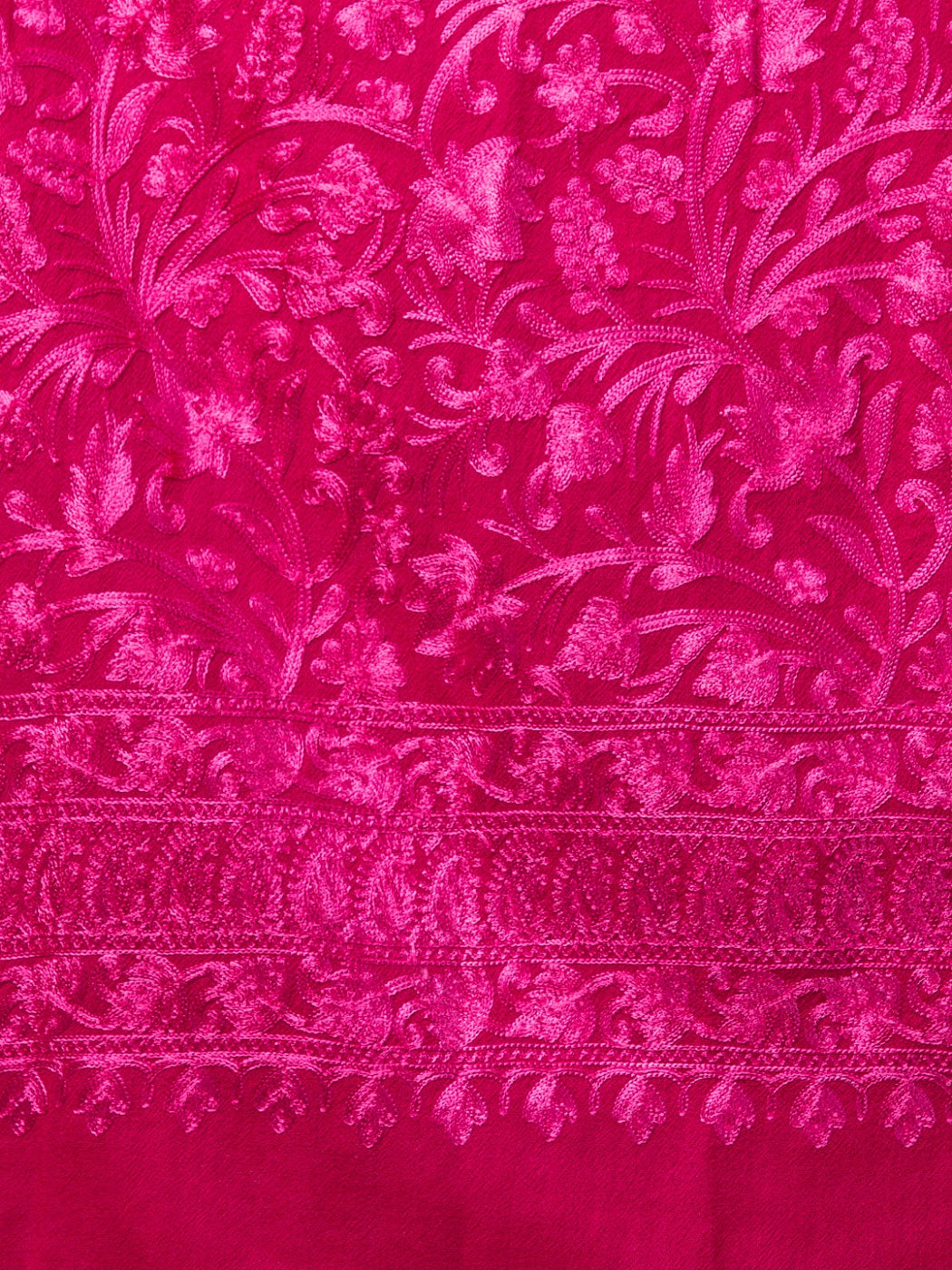 tweedle Women's Fine Wool Tone to Tone  Kashmiri Embroidery Stole - Rose