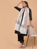 kashmiri aari embroidry shawl for women white