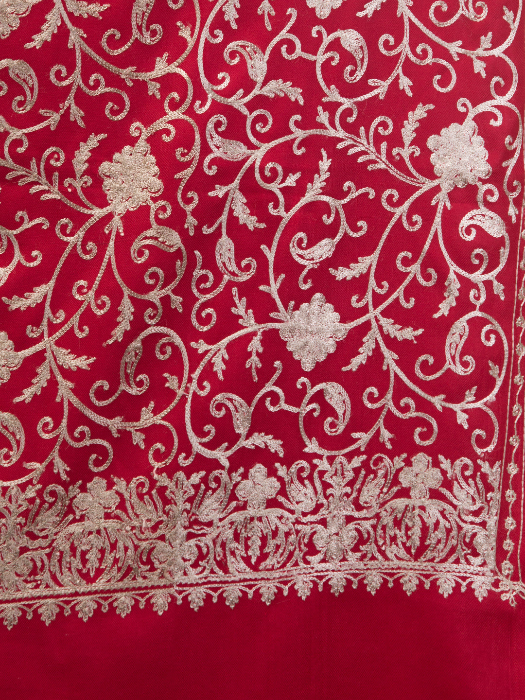 tweedle Kashmiri Aari Embroidery Shawl for Women - Maroon (40 x 80 inches)