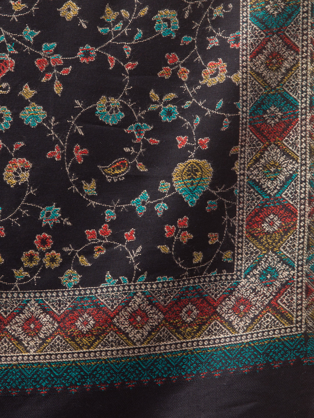 Kashmiri Kani Design Stole - Black