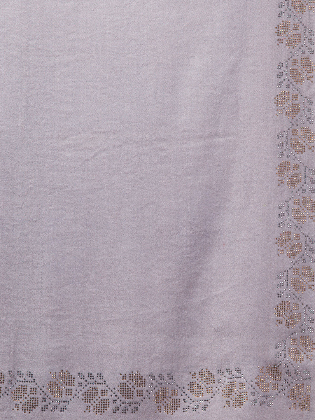 Fine Wool Crystal/Stone Work Stole for Winters - Grey