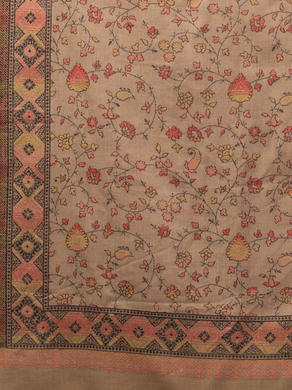 Kashmiri Kani Design Stole - Beige