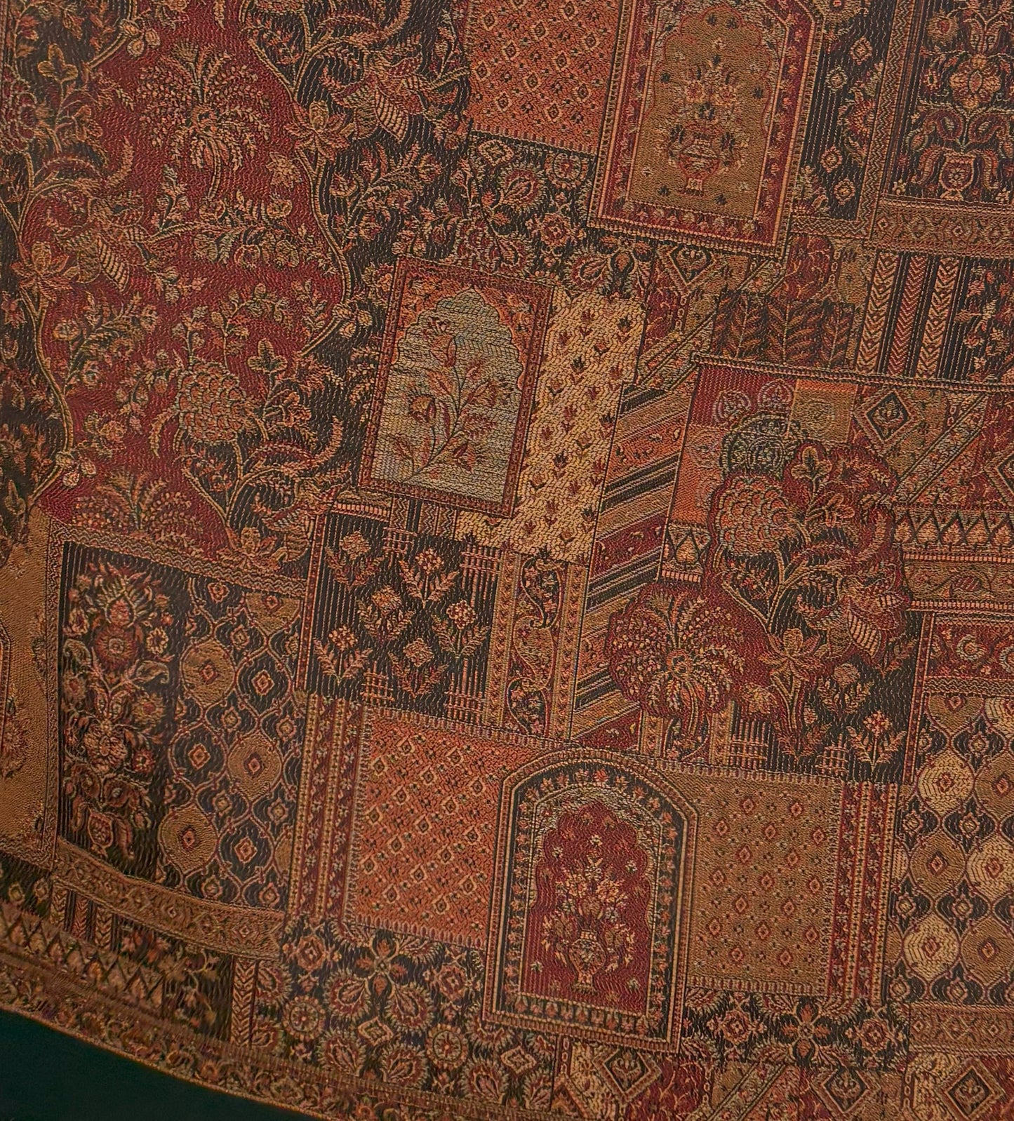 Tweedle Women’s Jamawar Shawl, Faux Pashmina - Black, Size 40 x 80 inches