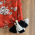 Pure cotton summer scarf with tassels