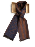 Men's muffler with fringed edges