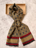 Men's muffler with fringed edges