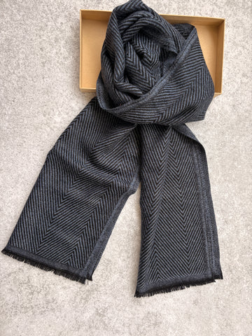 Tweedle Men's Geometric Pattern Soft Woolen Muffler / Scarf for Winter