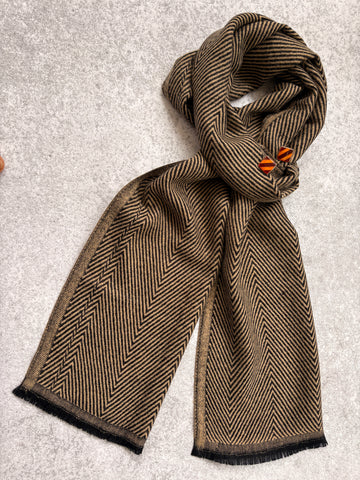 Tweedle Men's Geometric Pattern Soft Woolen Muffler / Scarf for Winter