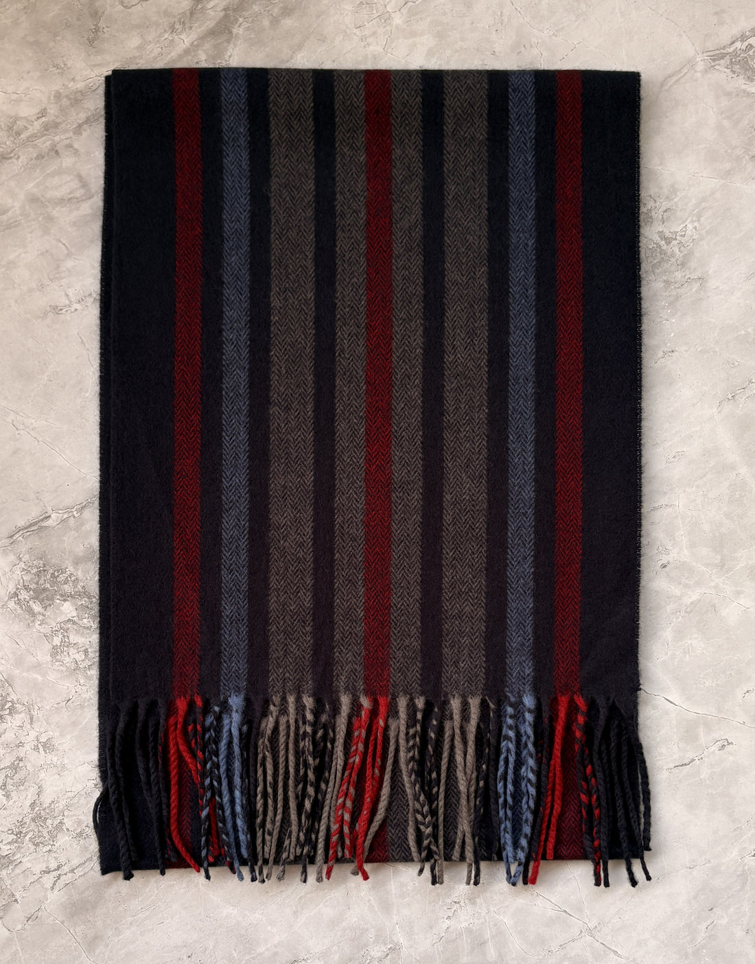 Tweedle Blue Checked Muffler for Men, Soft Woollen Winter Scarf