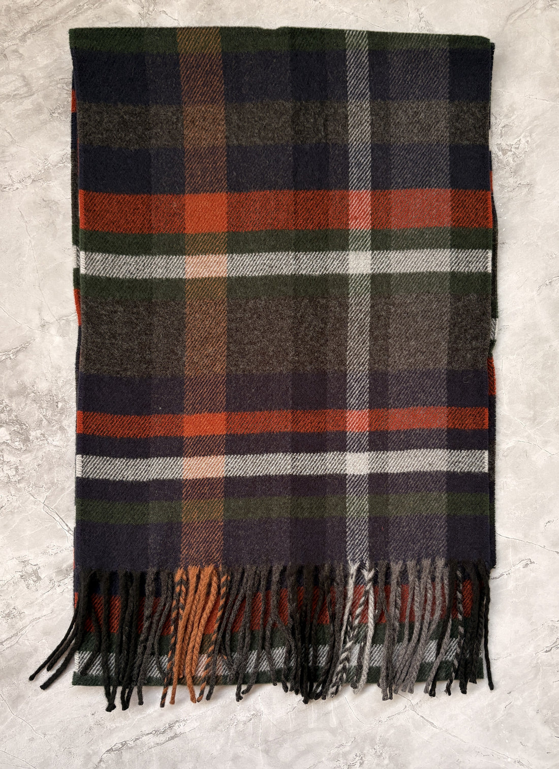 Tweedle Green Checked Muffler for Men, Soft Woollen Winter Scarf