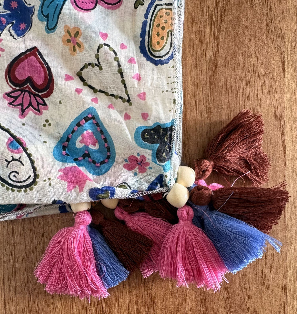 100% Pure cotton stole with tassels 