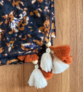 100% Pure cotton stole with tassels blavk